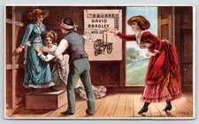 1884-1895 David Bradley Mfg Co Chicago IL Square Corner Plows Trade Card picture