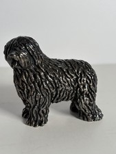 Vtg 925 Sterling Silver Shaggy Herding Dog Figurine Bergamasco Puli PON 75g picture