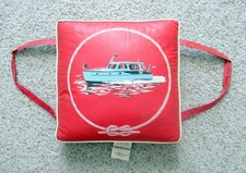 Vintage 1960s Tapatco Cabin Cruiser Boating  Red Vinyl Boat Seat Cushion VGC picture