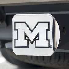 FANMATS 14996 Michigan Wolverines Chrome Metal Hitch Cover Chrome 3D Emblem picture