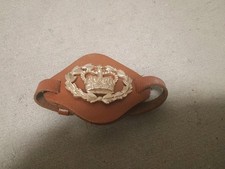 VINTAGE BRITISH ARMY BROWN LEATHER WRIST STRAP WARRANT OFFICERS CLASS 2  picture