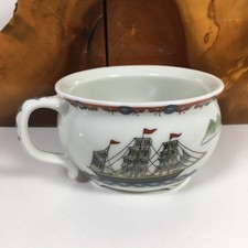 MOHAWK SHAVING SOAP MUG NAUTICAL CLIPPER SHIP PORCELAIN VINTAGE SCHOONER RETRO picture