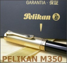 PELIKAN M350 VERMEIL 925 NIB 18C 750 GOLD M RARE MINI FOUNTAIN PEN VINTAGE LADY picture