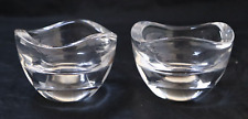 Pair of Crystal Bowls by Designer Marc Aurel. Wavy-Edge Decorative Bowls picture