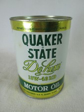Vintage 1981 Quaker State Deluxe 10W 40HD empty 1 qt. motor oil can picture