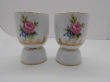 2 Vintage Noritake Gold Trim w/ Roses Egg Cups picture