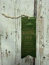 VTG Great Reading Fair 1959 4th Premium Award Show Prize Ribbon Reading PA picture