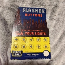 NOS Vintage Eagle Electric Mfg. Flasher Button Store Display With 10 Flashers picture