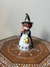 Vintage Ceramic Halloween Witch Bell 1984 picture