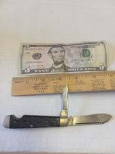 Vintage Black Chrome Pocket Knife Camillus No.33 Easy-Opener 2 Blade picture