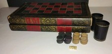 Victorian Faux Book Board Game With Pieces. 1870s-1890s. Amazingly Rare  picture