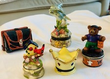 Set Of 5 Limoge Like Trinket Boxes Set 6 picture