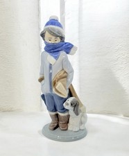 Lladro “WINTER BOY W/DOG