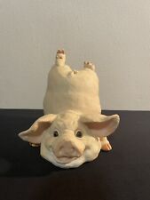 Vintage 2000 Sealmark Resin LARGE CUTE Pig Piggy Bank with Stopper picture