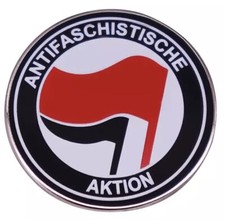 Antifaschistische Aktion Antifascist Anftifa Flag Metal Pin Badge picture