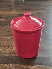 Fiesta Red Canister Small 2 Quart Crock w/ Lid Scarlet Red Fiestaware HLC  picture