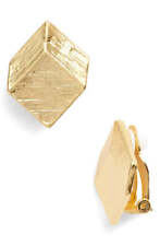 Brushed Square Clip On Earrings *As seen on* picture