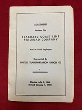Vintage Railroad Agreement Between SCLRR And Road Trainmen Of The UTU 1968 (NEW) picture