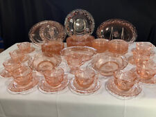 Rosemary Pink Dutch Rose by Federal Glass - RARE - 55pc Set of Depression Glass picture
