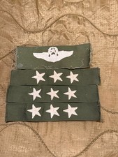 Vietnam Era 3 STAR LT. General Embroidered Cloth Rank Set  w Cloth Wing US ARMY picture