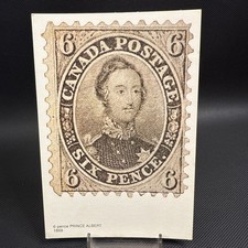 6 Pence Prince Albert 1859 Canada Postage Postcard picture