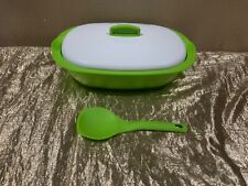 New UNIQUE Tupperware Legacy Rice and Soup Server Bowl with Scoop 1.7L in Green picture
