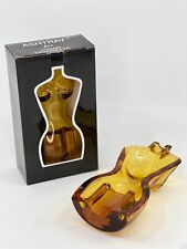 The Shape of  Women Lady Female Body Glass Cigar and Cigarette Ashtray - Amber picture