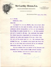 McCarthy Bros. Co. 1912 Minneapolis MN Antique Letterhead Billhead TK21 picture