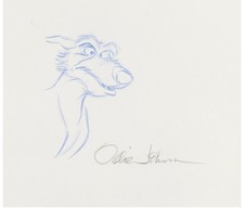 Disney Fox and the Hound Original Animation Drawing Signed Ollie Johnston 1981 picture