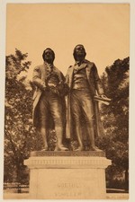Vintage Postcard Goethe Schiller Statue Washington Park Milwaukee Wisconsin WI picture