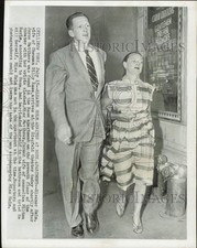 1951 Press Photo Eleanor Holm & her husband Billy Rose at Ziegfeld Theater picture