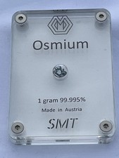 Crystalline Osmium 1 gram sealed in acrylic housing - Made in Austria picture