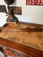 Vintage John Rabone & Sons Brass Bound Wood Spirit Level England picture