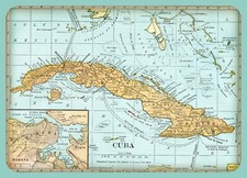 Vintage MAP of CUBA from 1938 - 5 x 7 inch Photo Print picture