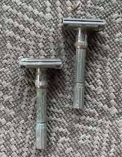 Vintage Gillette Safety Razor Lot of 2 Double Edge Razors Made In USA picture