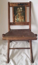 Antique Duke's Cameo Cigarettes Wooden Folding Chair, Tobacco Advertising, 1880s picture