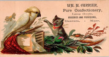 Victorian Trade Cards Late 1800's Wm. M. Currier, Confectionery, Danvers, MA picture