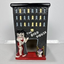 VTG 2006 Westland Betty Boop City Lights Birdhouse 20014 Black Red Ceramic 8.5