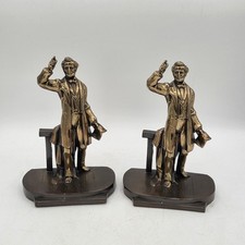 Antique K&O Lincoln Gettysburg Address Bookends Pair 1930s Style 1510 Set Of 2 picture
