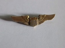 ORIGINAL OFFICER FLIGHT INSTRUCTORS OVER SEAS HAT WING SOLID 10K GOLD-P.S Co. HM picture