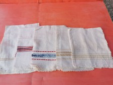 OLD ANTIQUES PRIMITIVE HAND WOOVEN HOMESPUN TOWELS COTTON - LOT OF 5 picture