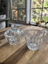 Gotham Full-Lead Crystal King Edward Sugar Bowl And Cream Pitcher New In Box picture