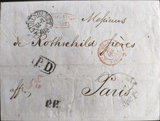 RARE 1853 Original Rothschild Paris Letter Folded Manuscript READ DESCRIPTION  picture