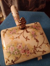 Vintage Cigarette Holder Or Covered Candy Dish 1950s Vinatge picture