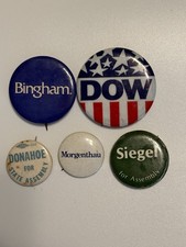 Vintage NY Political Button Lot 5 Bingham Dow Donahoe Morgenthau Siegel picture
