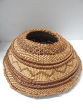 RARE 2 FIND ANTIQUE VINTAGE YUROK / HUPA HOPPER BASKET NORTHERN CALIFORNIA picture