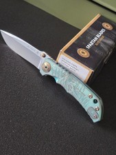 Spartan Blades Harsey Folder SF5 Green Plague Doctor Titanium Knife picture