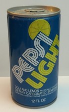 1980’s Pepsi Light Lemon Cola FULL Can ~ NOS Original Vintage Sealed picture