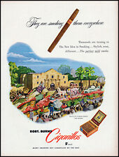 1950 Robt Burns cigarillos Battle of Flowers Parade Texas retro art print ad L31 picture