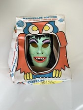 RARE VTG 1980 Ben Cooper Witch Halloween Costume Black Cat Dress & Mask Sm (4-6) picture